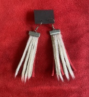 Sealskin and leather fringe earrings Sealskin and leather fringe earrings
