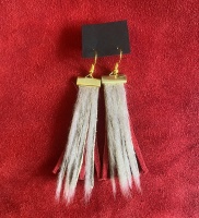 Sealskin and leather fringe earrings Sealskin and leather fringe earrings